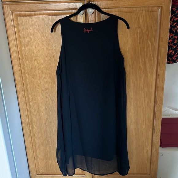 Desigual Dress black with sheer overlay - Picture 4 of 10